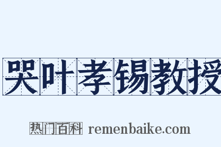 哭叶孝锡教授是什么意思的图片